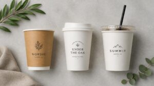 Các loại ly giấy in logo phổ biến như ly kraft và ly giấy 2 lớp