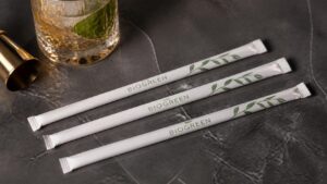 Quy cách bọc màng giấy in logo thương hiệu của ống hút sinh học BIOGREEN