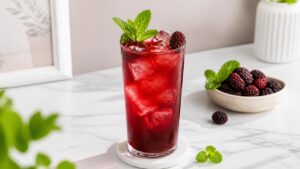 Kombucha dâu tằm bạc hà thức uống healthy mùa hè